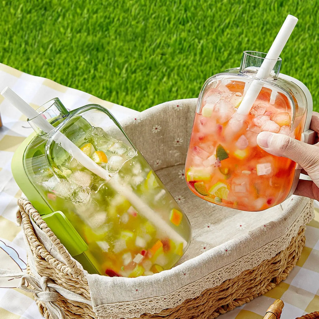 2-in-1 Ice Tray Bottle Food-Grade Material 2 in 1 Ice Generator Bottle Hygienic No Contact Space-Saving for Outdoor Dining