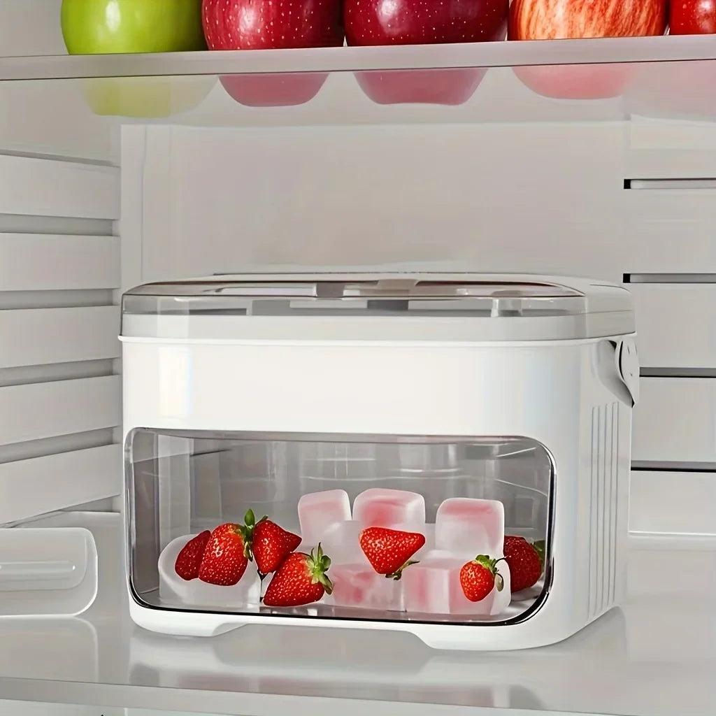 2-Layer Ice Cube Mold with Cover Large Capacity Space-Saving Ice Tray Suitable for Small Freezer Daily Drinks