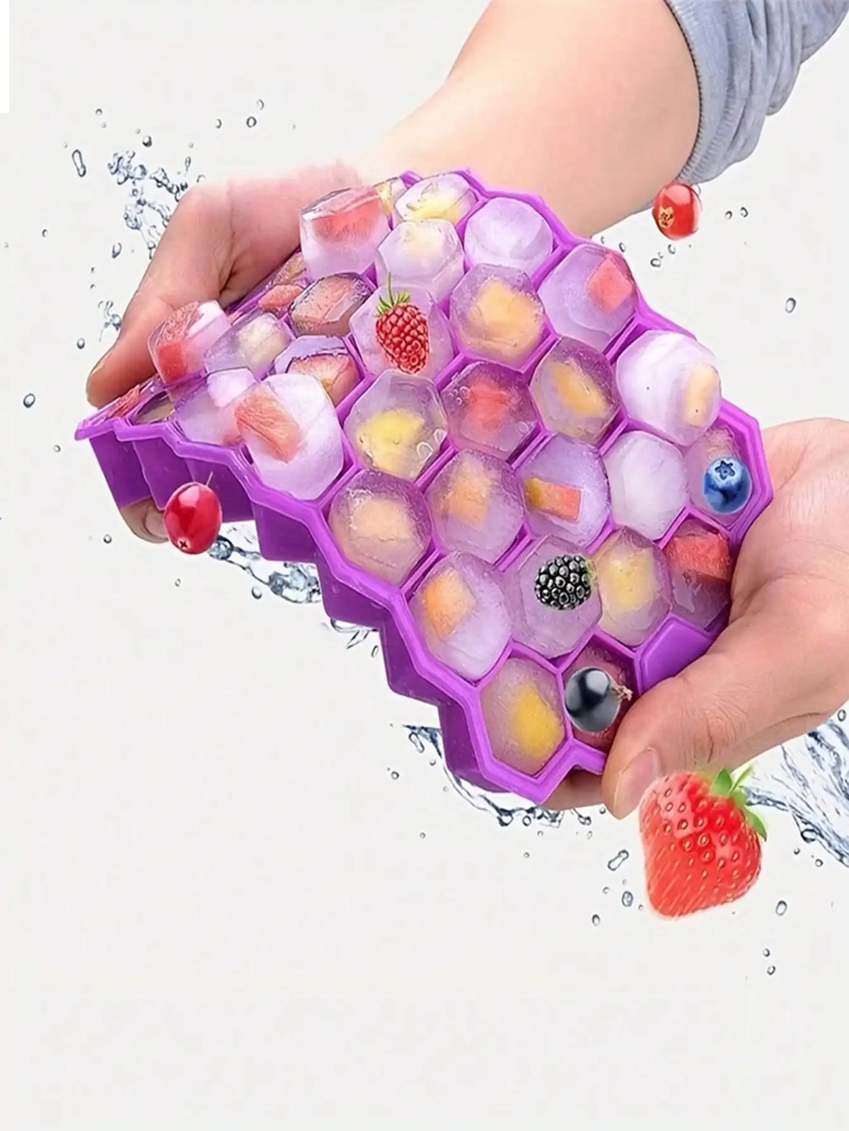 1/2/4pcs Honeycomb Silicone Ice Cube Trays, 37-Cell Hexagon Ice Cube Mold Reusable, Multi-Color Options, Suitable For Refrigerator, Cocktail, Whiskey And Chocolate